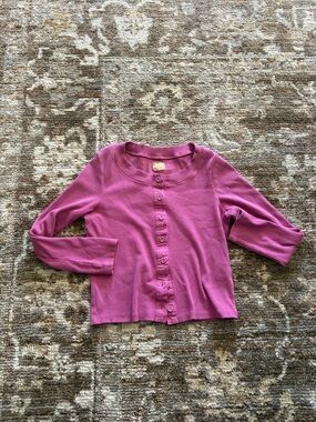 Free people- Free-est Pink Button-Front Long Sleeve Top size XS